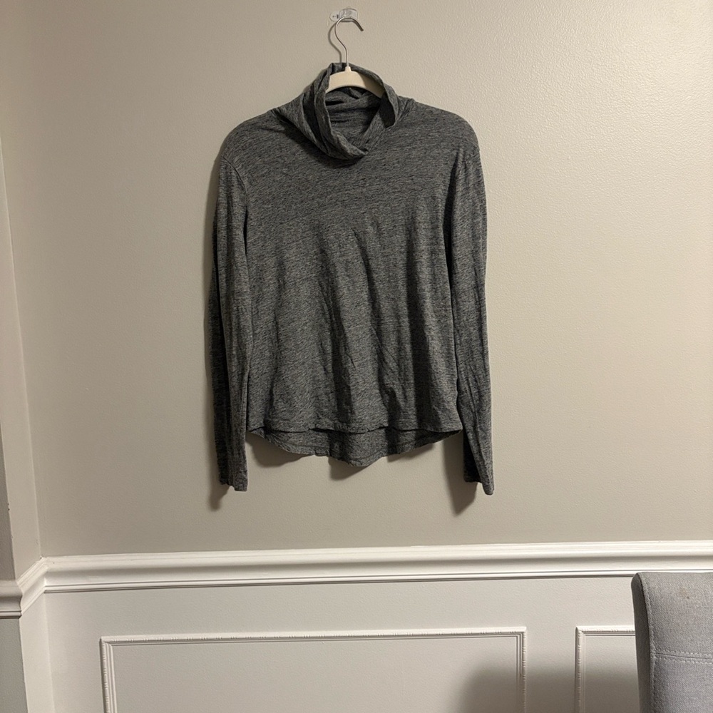 Madewell Heather Gray Turtle Neck Long Sleeve Top